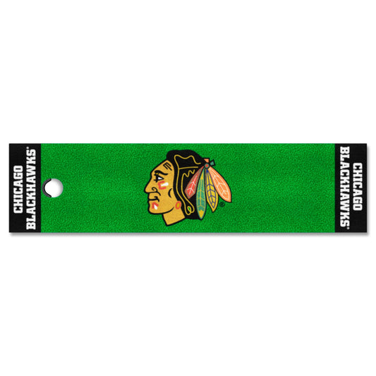 Chicago Blackhawks Putting Green Mat - 1.5ft. x 6ft. - Chicago Blackhawks