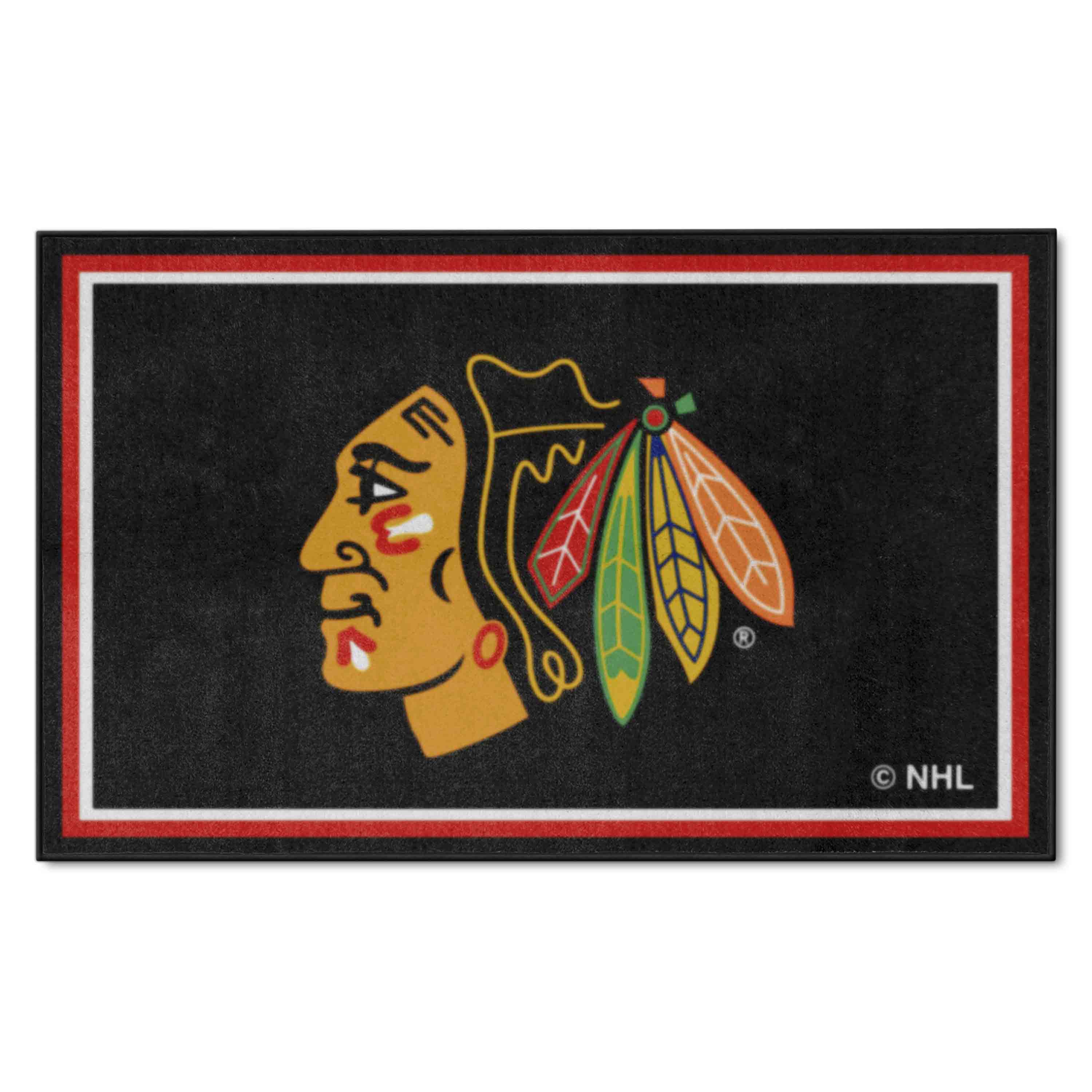 Chicago Blackhawks 4ft. x 6ft. Plush Area Rug - Chicago Blackhawks