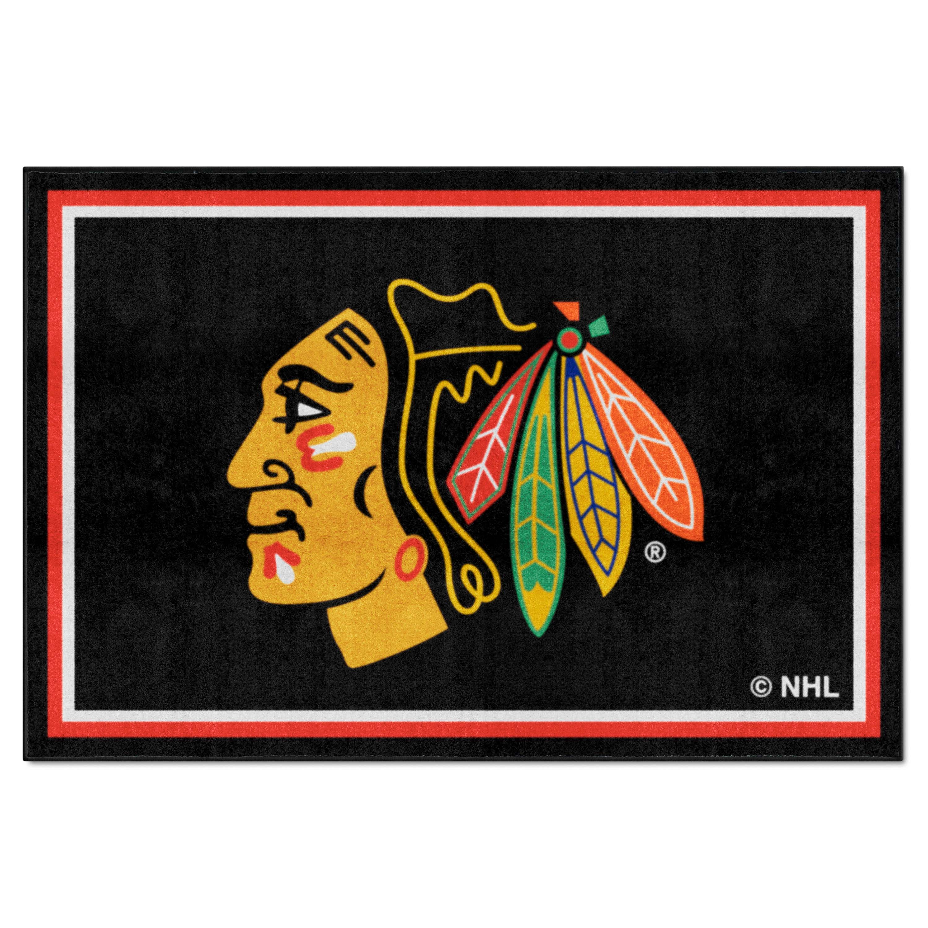 Chicago Blackhawks 5ft. x 8 ft. Plush Area Rug - Chicago Blackhawks