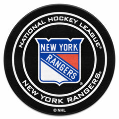 New York Rangers Hockey Puck Rug - 27in. Diameter - New York Rangers