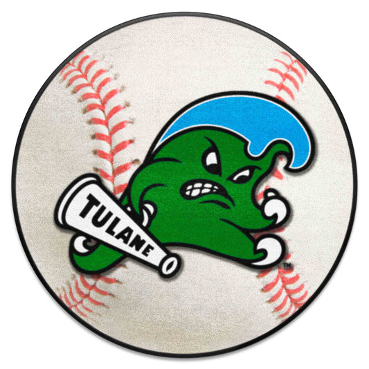 Tulane Green Wave Baseball Rug - 27in. Diameter