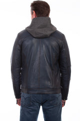 Scully 100% Denim Leather Zip Front W/Hood 1056
