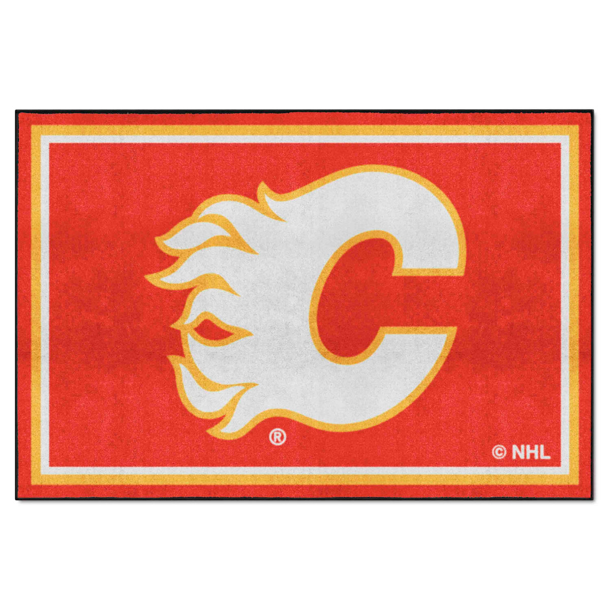 Calgary Flames 5ft. x 8 ft. Plush Area Rug - Calgary Flames