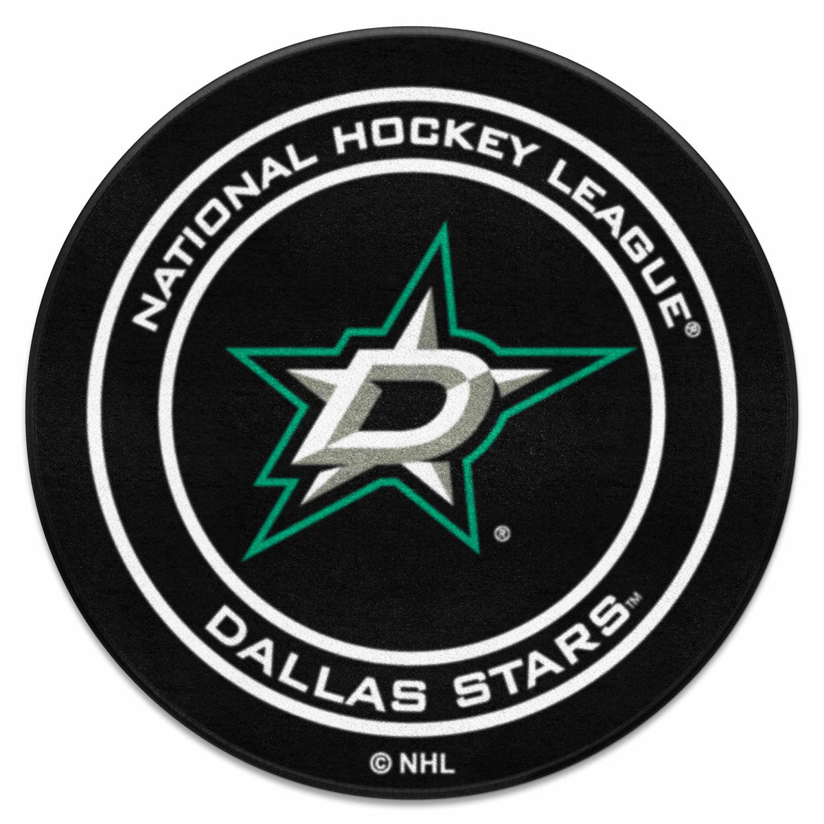 Dallas Stars Hockey Puck Rug - 27in. Diameter - Dallas Stars