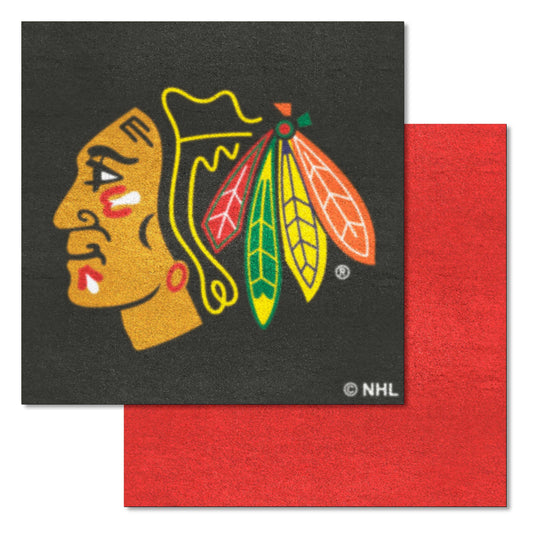 Chicago Blackhawks Team Carpet Tiles - 45 Sq Ft.