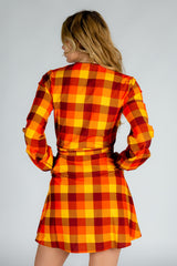 That 70s Dress | Thanksgiving Plaid Wrap Dress