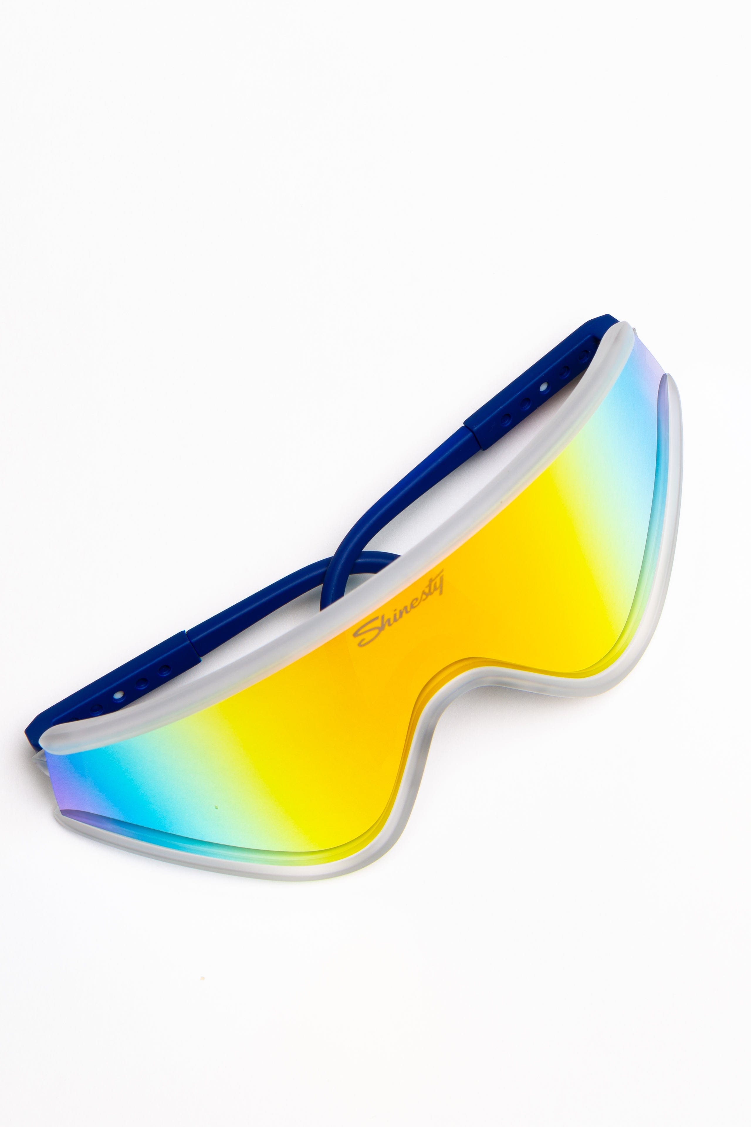 The Crushed Ice | Clear Polarized Mirrored Macho Sunglasses - Shinesty