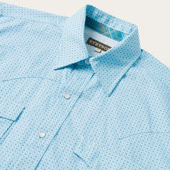 Stetson Blue Lattice Print Western Shirt