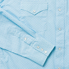 Camisa vaquera con estampado enrejado azul de Stetson