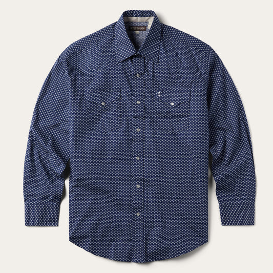 Stetson Blue Polaris Geo Print Western Shirt