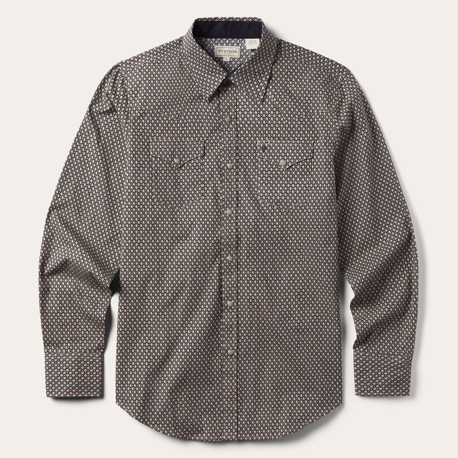 Stetson Brown Diamond Print Western Shirt