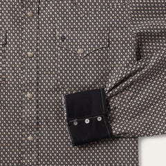 Camisa vaquera con estampado de diamantes en marrón de Stetson