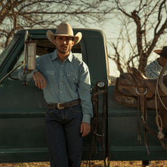 Camisa vaquera con microestampado de Stetson