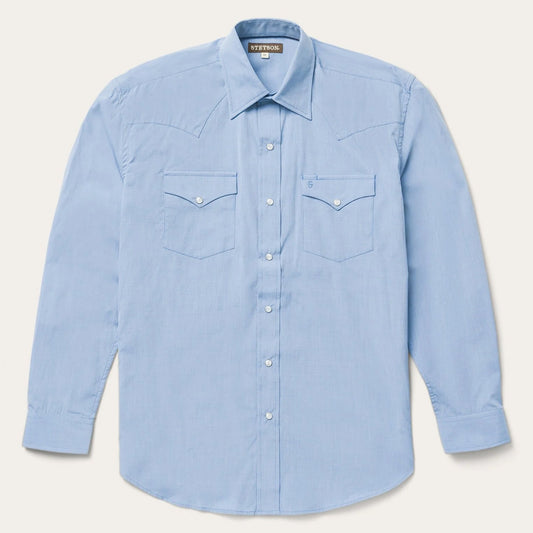 Stetson Blue End On End Solid Shirt