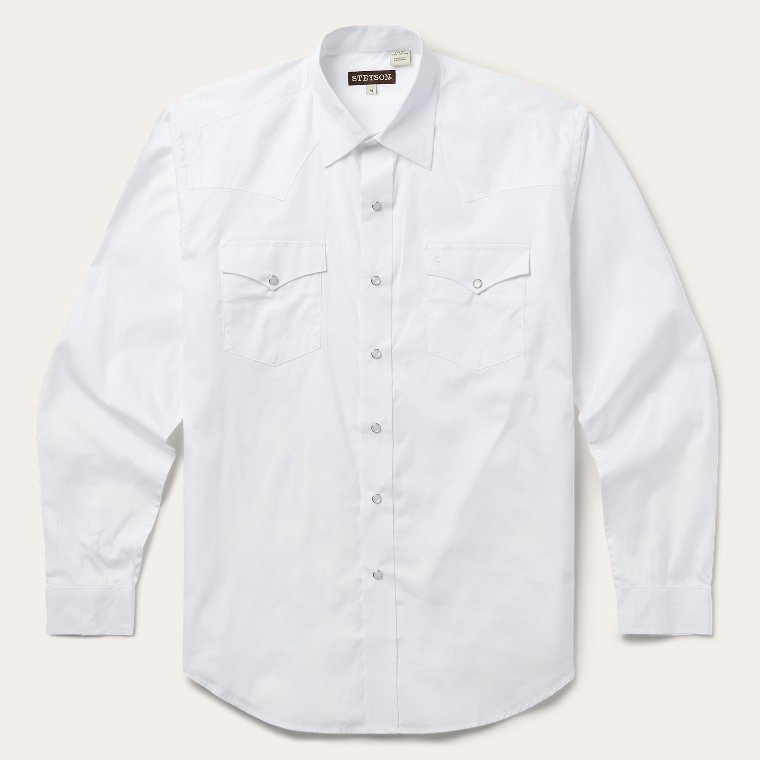 Stetson White Pinpoint Oxford Western Shirt