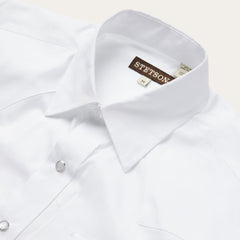 Stetson White Pinpoint Oxford Western Shirt