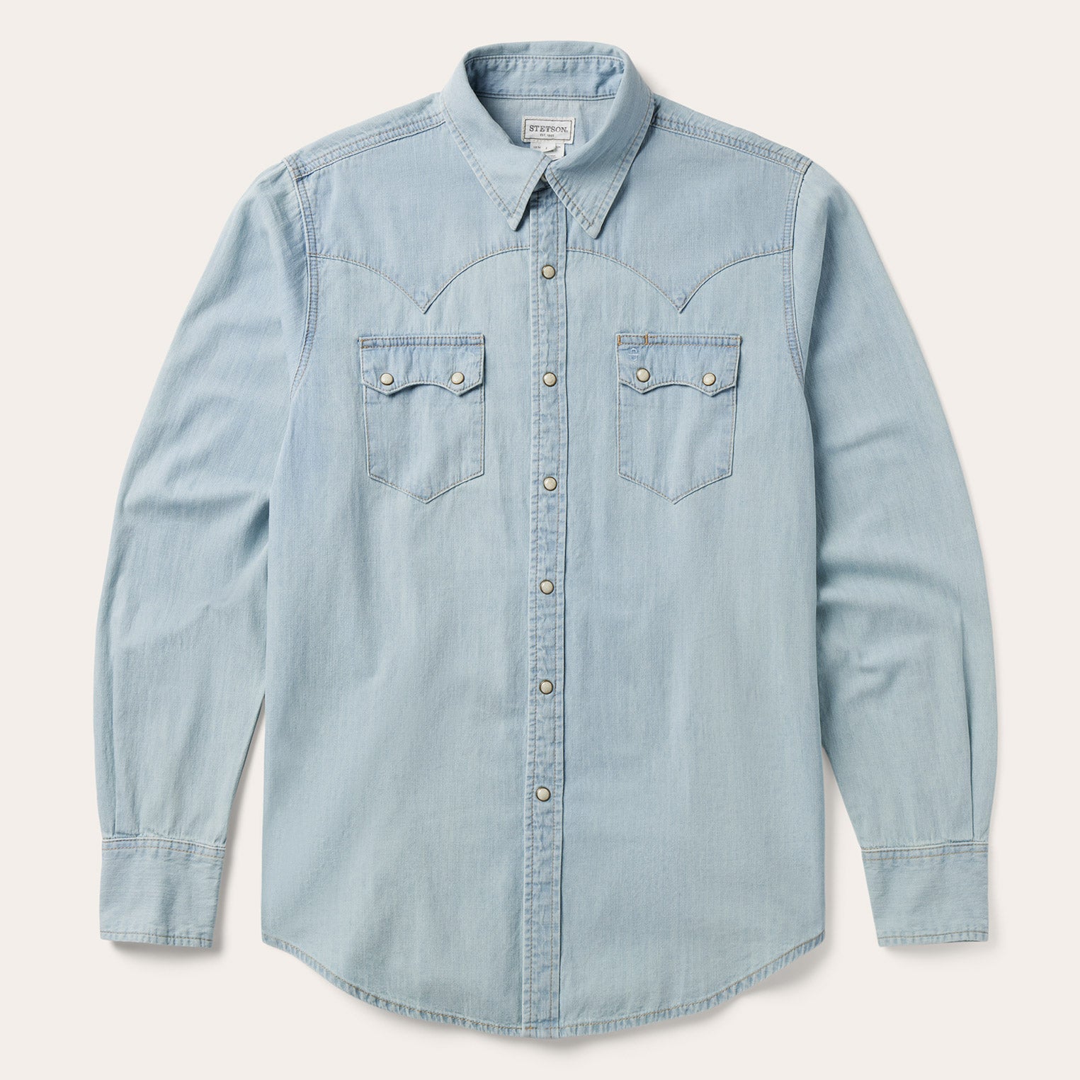 Stetson Light Blue Denim Western Shirt