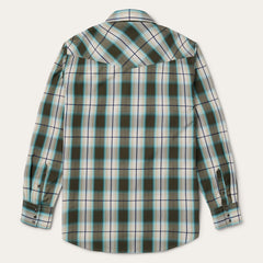 Stetson Olive Ombre Plaid Western Shirt