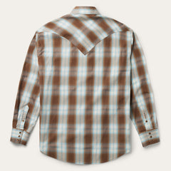 Stetson Sand Ombre Plaid Western Shirt