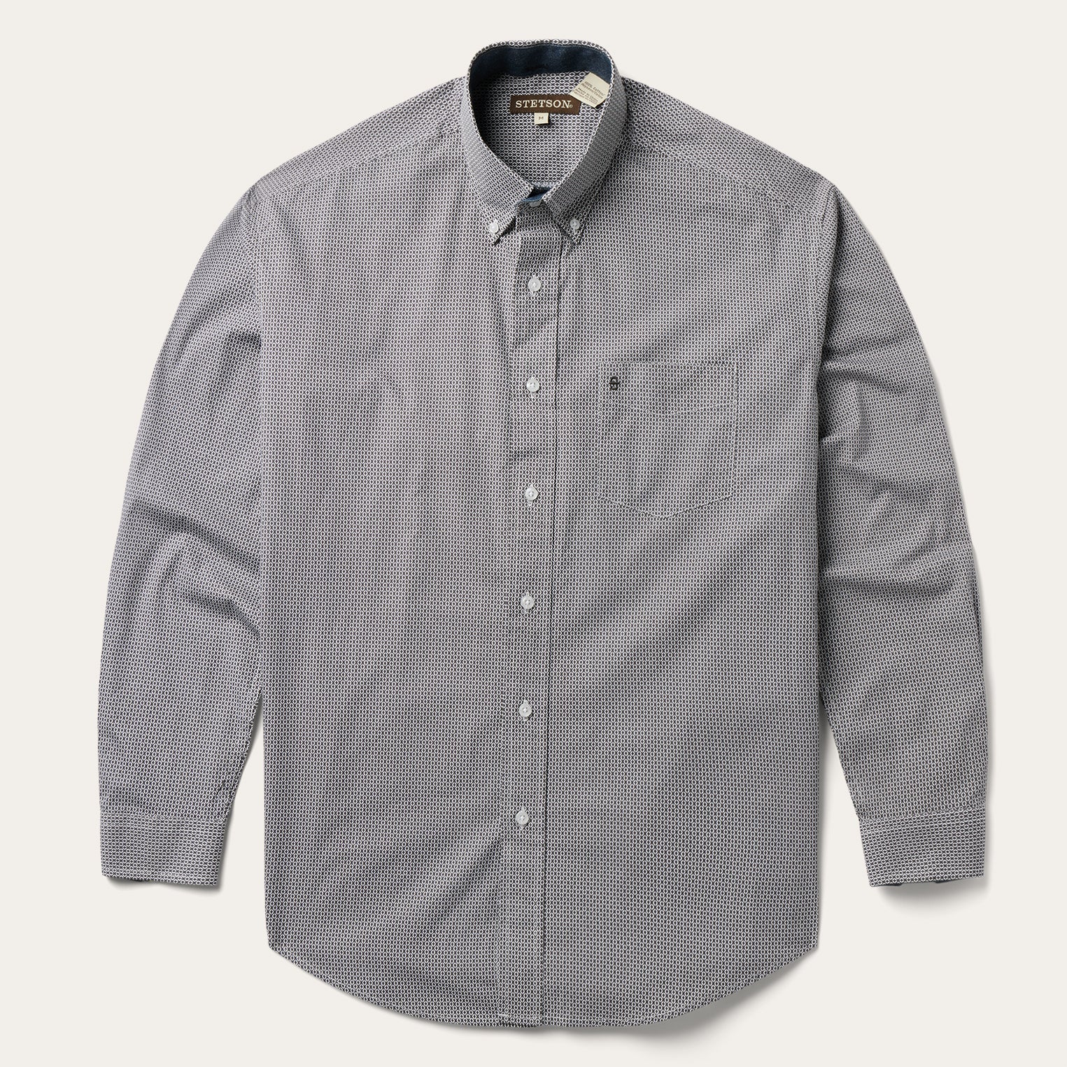 Stetson Grey Geo Print Button Front Shirt