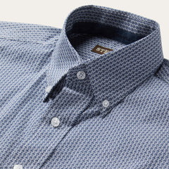 Stetson Blue -Deco Geo Print Button Front Shirt