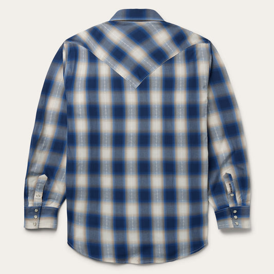 Stetson Blue Ombre Plaid Western Shirt