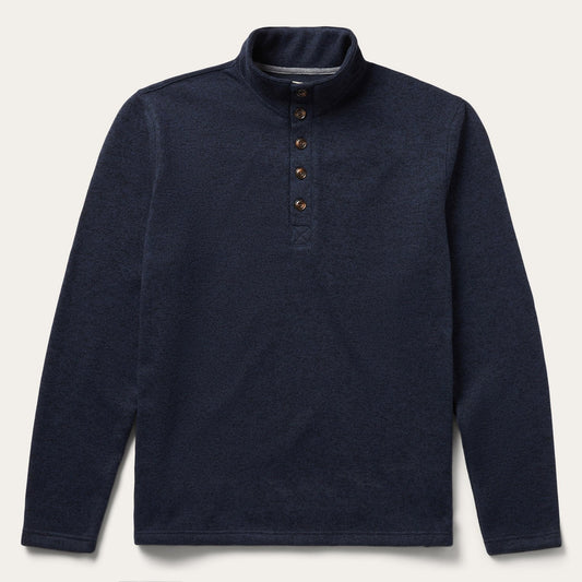 Stetson Button-Front Blue Pullover Knit Sweater