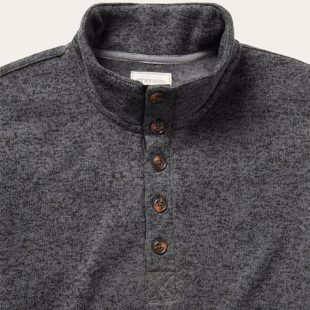 Stetson Button-Front Grey Pullover Knit Sweater