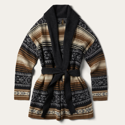 Stetson Brown Serape Belted Cardigan