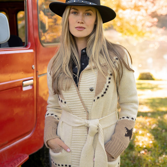 Stetson Horseshoe & Star Belted Cardigan