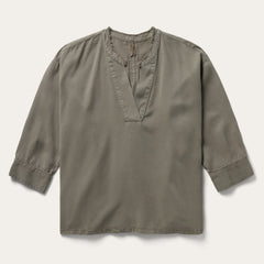 Stetson Olive Twill Peasant Blouse