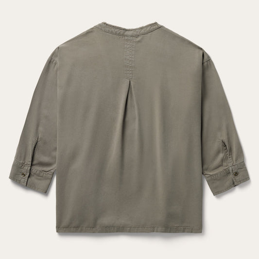 Stetson Olive Twill Peasant Blouse