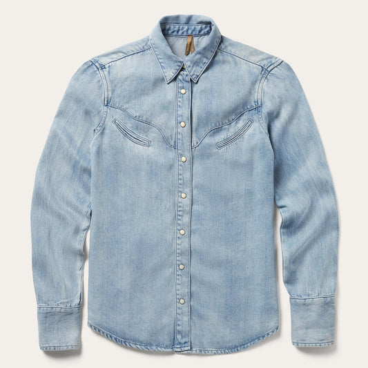 Stetson Curved Yoke Western Denim Shirt - Stetson