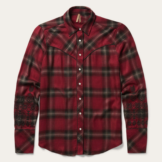 Stetson Western Plaid Wine Shirt