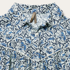 Stetson Indigo Tapestry Print Blouse