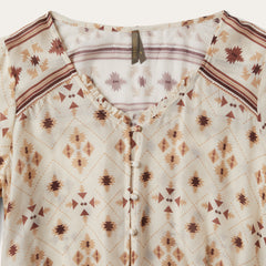 Stetson Gaucho Print Herringbone Blouse