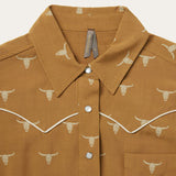 Stetson Mojave Longhorn Print Snap Western Shirt