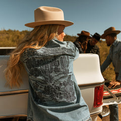 Camisa vaquera de corte boyfriend bordada de Stetson