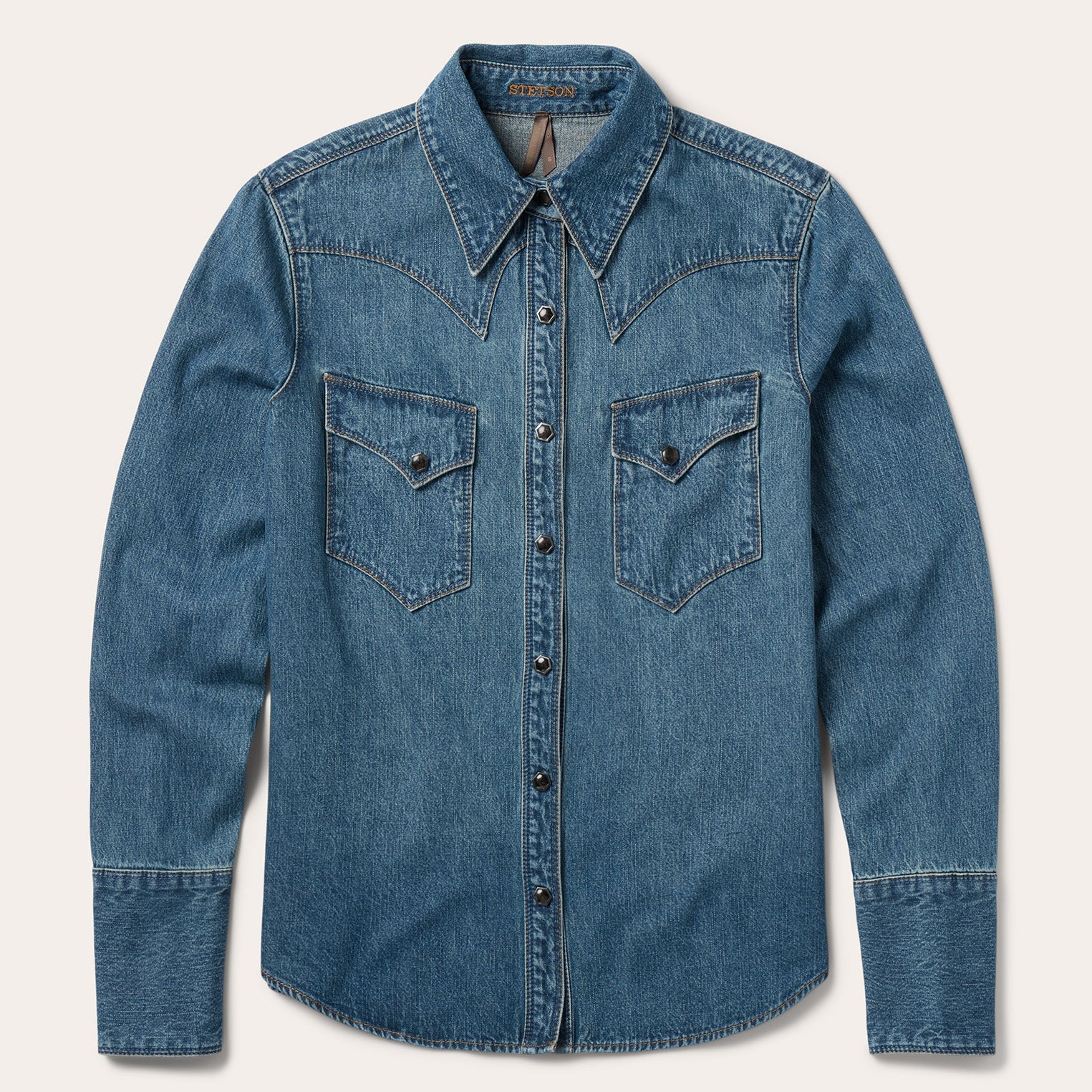 Stetson Chocolate Snap Western Denim Shirt