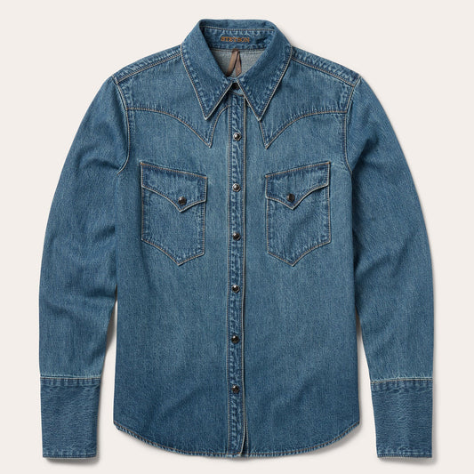 Stetson Chocolate Snap Western Denim Shirt