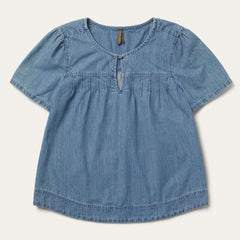 Stetson Short-Sleeved Denim Blouse