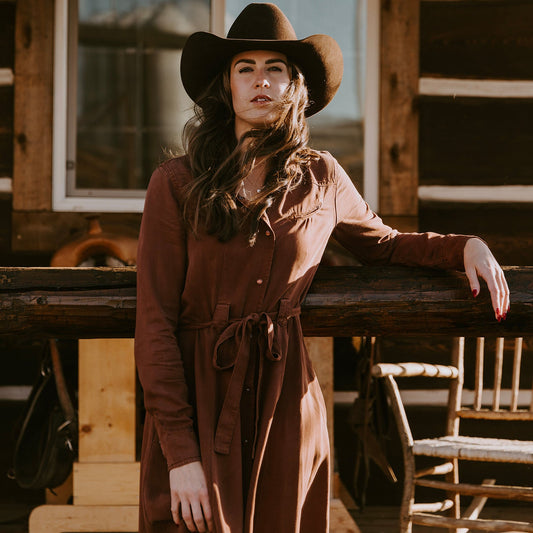 Vestido vaquero Stetson en color tabaco