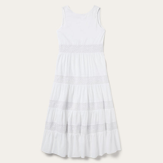 Stetson White Cotton Lawn Sleeveless Dress