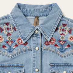 Stetson Embroidered Denim Shirt Dress