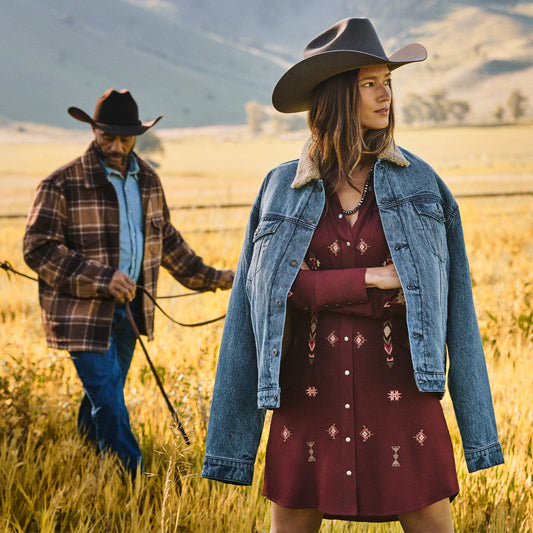 Abrigo vaquero de cuadros marrones de Stetson