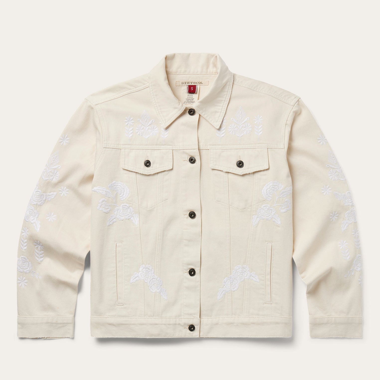 Stetson Embroidered Cream Denim Jacket