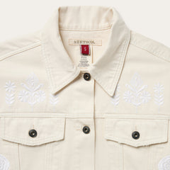 Stetson Embroidered Cream Denim Jacket