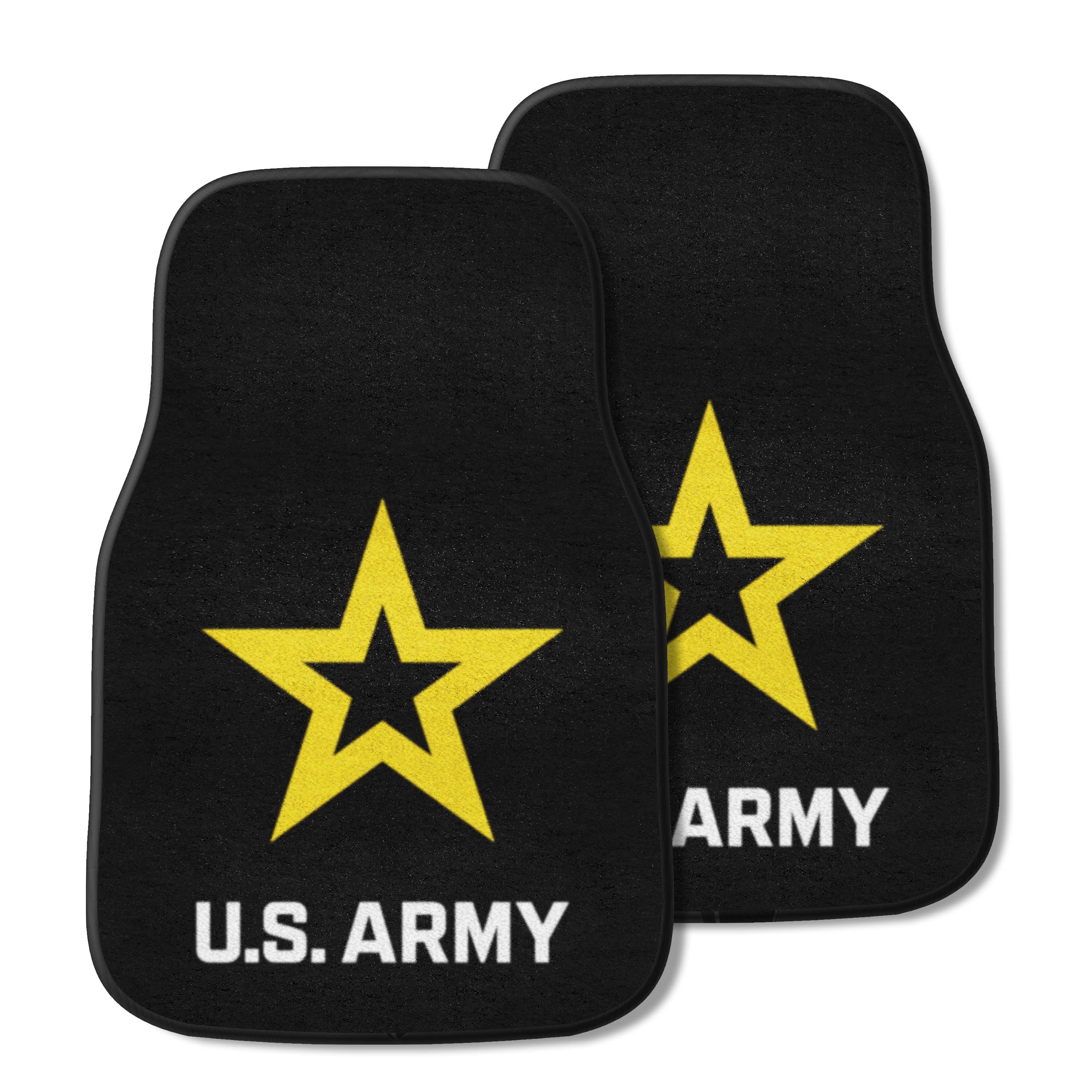 U.S. Army Front Carpet Car Mat Set - 2 Pieces, Black