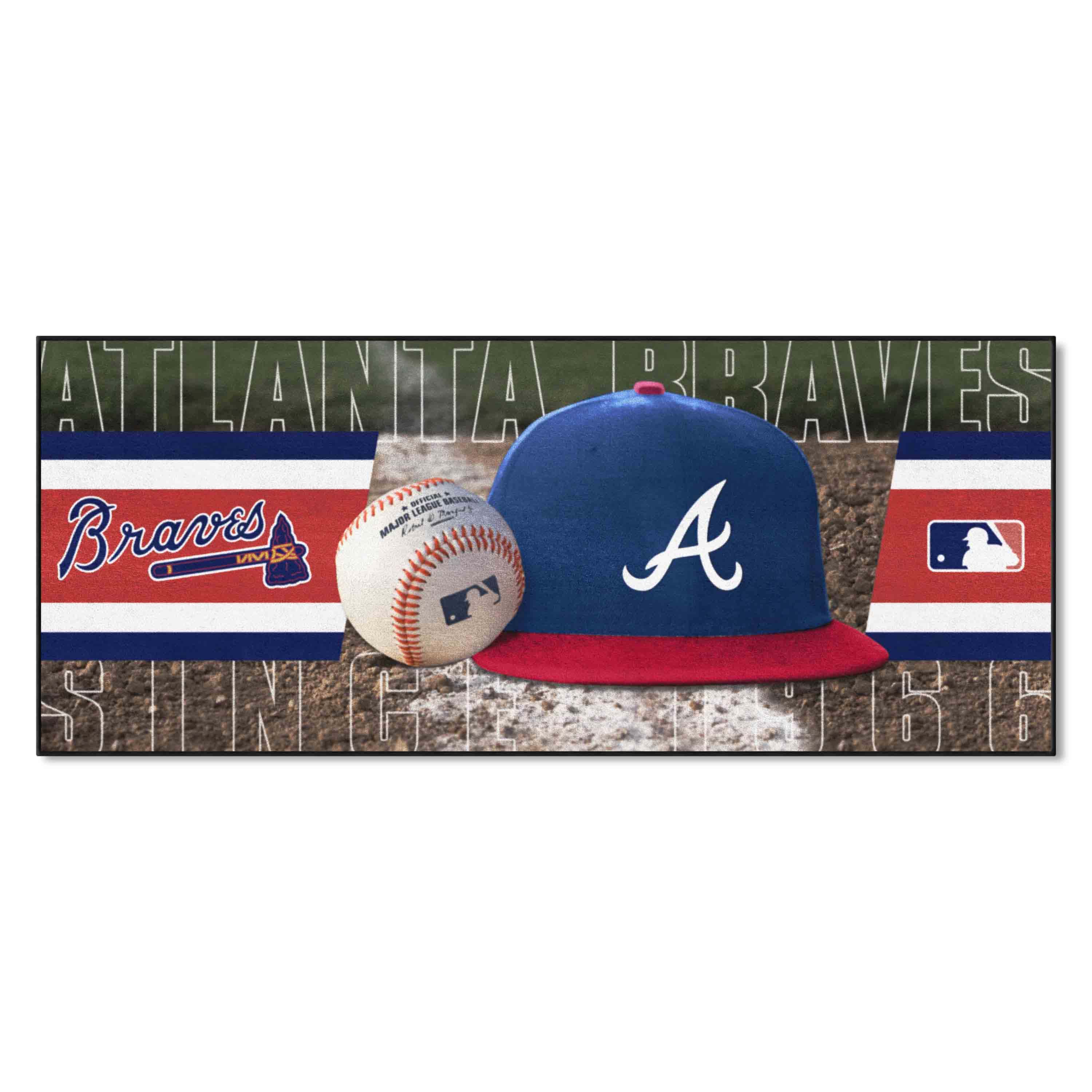 Atlanta Braves Baseball Runner Rug - 30in. x 72in. - Atlanta Braves