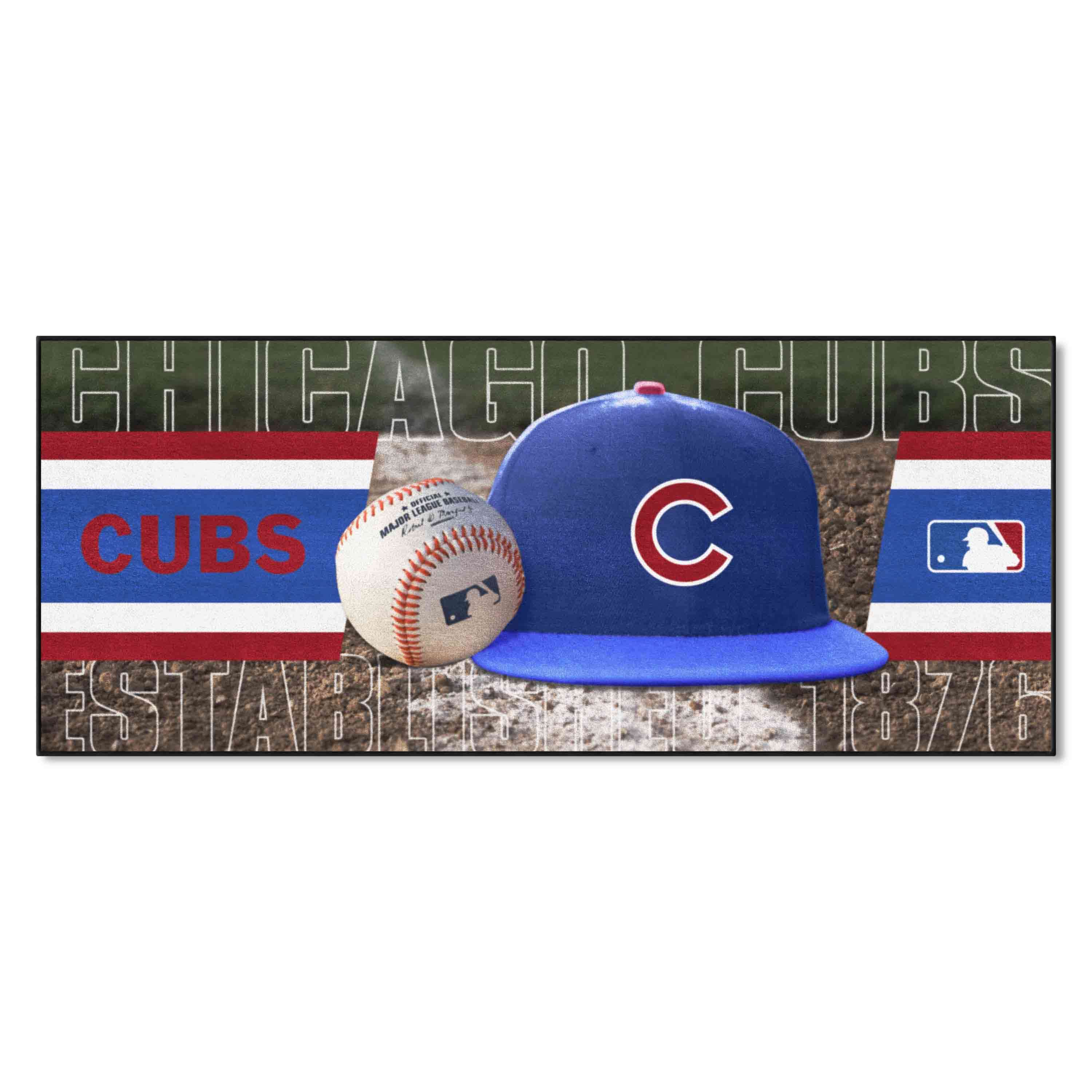 Chicago Cubs Baseball Runner Rug - 30in. x 72in. - Chicago Cubs